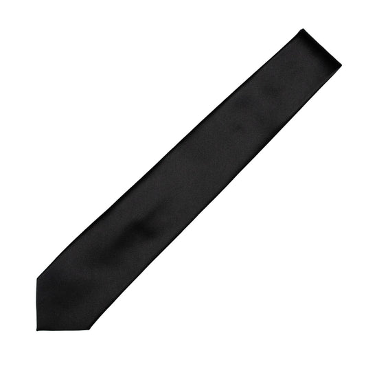 Holliday & Brown | Solid Black Satin Tie CAR32 1