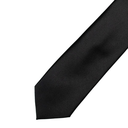 Holliday & Brown | Solid Black Satin Tie CAR32 1