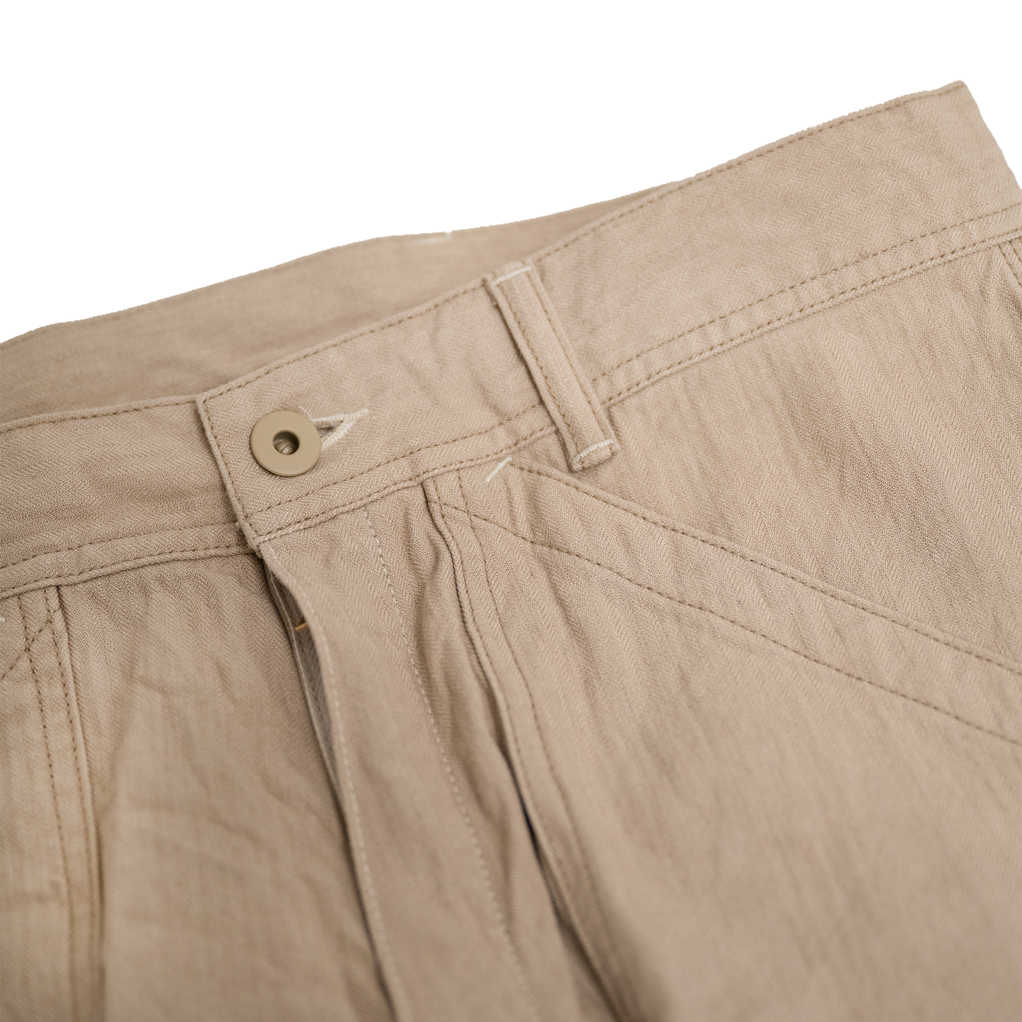 Coherence | Paul Linen Cotton Trousers Ivory Chevron
