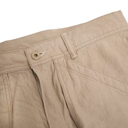 Coherence | Paul Linen Cotton Trousers Ivory Chevron