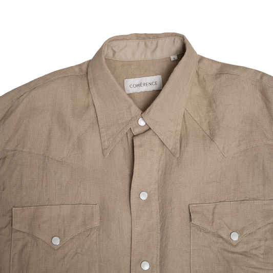 Coherence |  Abiquiu Western Shirt Aerocloth Linen Beige