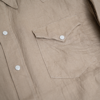 Coherence |  Abiquiu Western Shirt Aerocloth Linen Beige