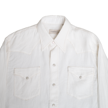 Coherence |  Abiquiu Western Shirt Aerocloth Linen Ivory