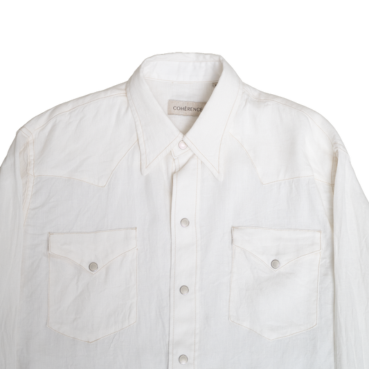 Coherence |  Abiquiu Western Shirt Aerocloth Linen Ivory