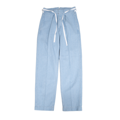 Coherence | Alain 10oz Logger Selvedge Denim Trousers Aqua Blue