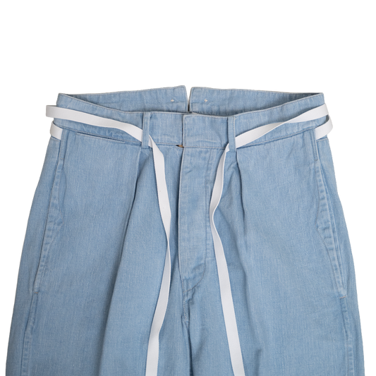 Coherence | Alain 10oz Logger Selvedge Denim Trousers Aqua Blue