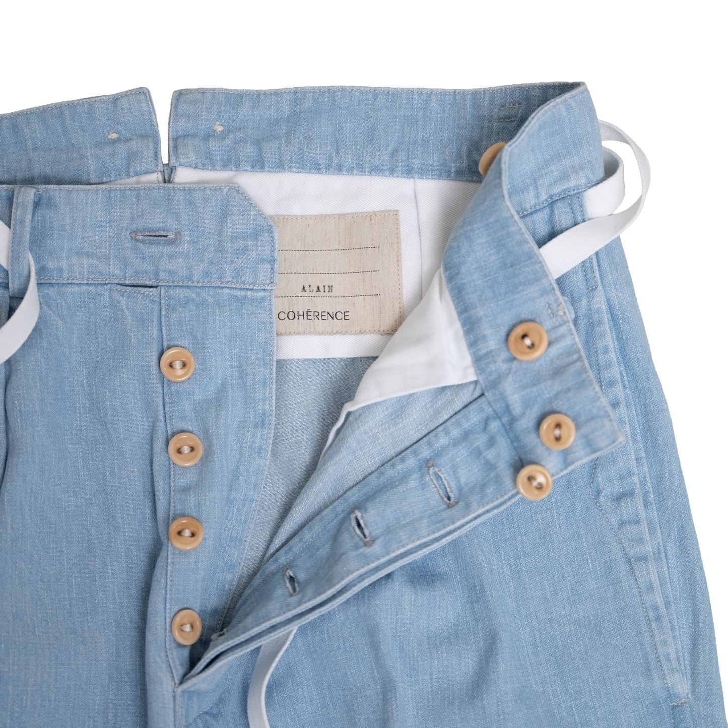 Coherence | Alain 10oz Logger Selvedge Denim Trousers Aqua Blue