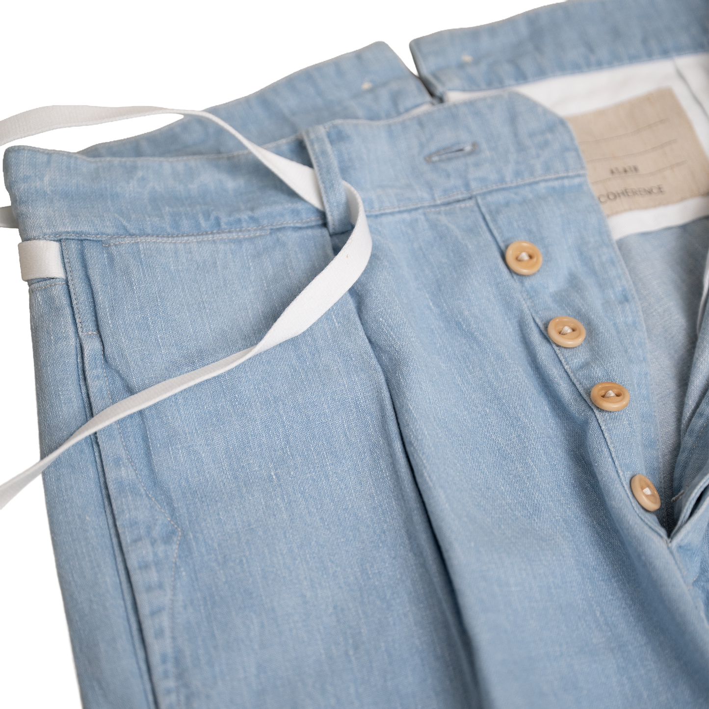 Coherence | Alain 10oz Logger Selvedge Denim Trousers Aqua Blue