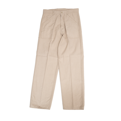 Coherence | Paul Linen Cotton Trousers Ivory Chevron