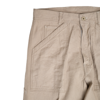 Coherence | Paul Linen Cotton Trousers Ivory Chevron