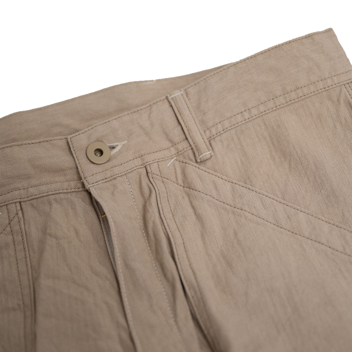 Coherence | Paul Linen Cotton Trousers Ivory Chevron