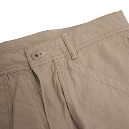 Coherence | Paul Linen Cotton Trousers Ivory Chevron