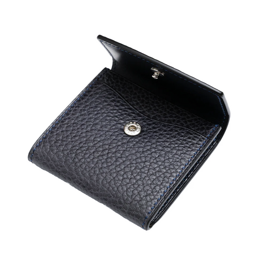 Crevaleathco | Navy Beluga Calf Coin Purse