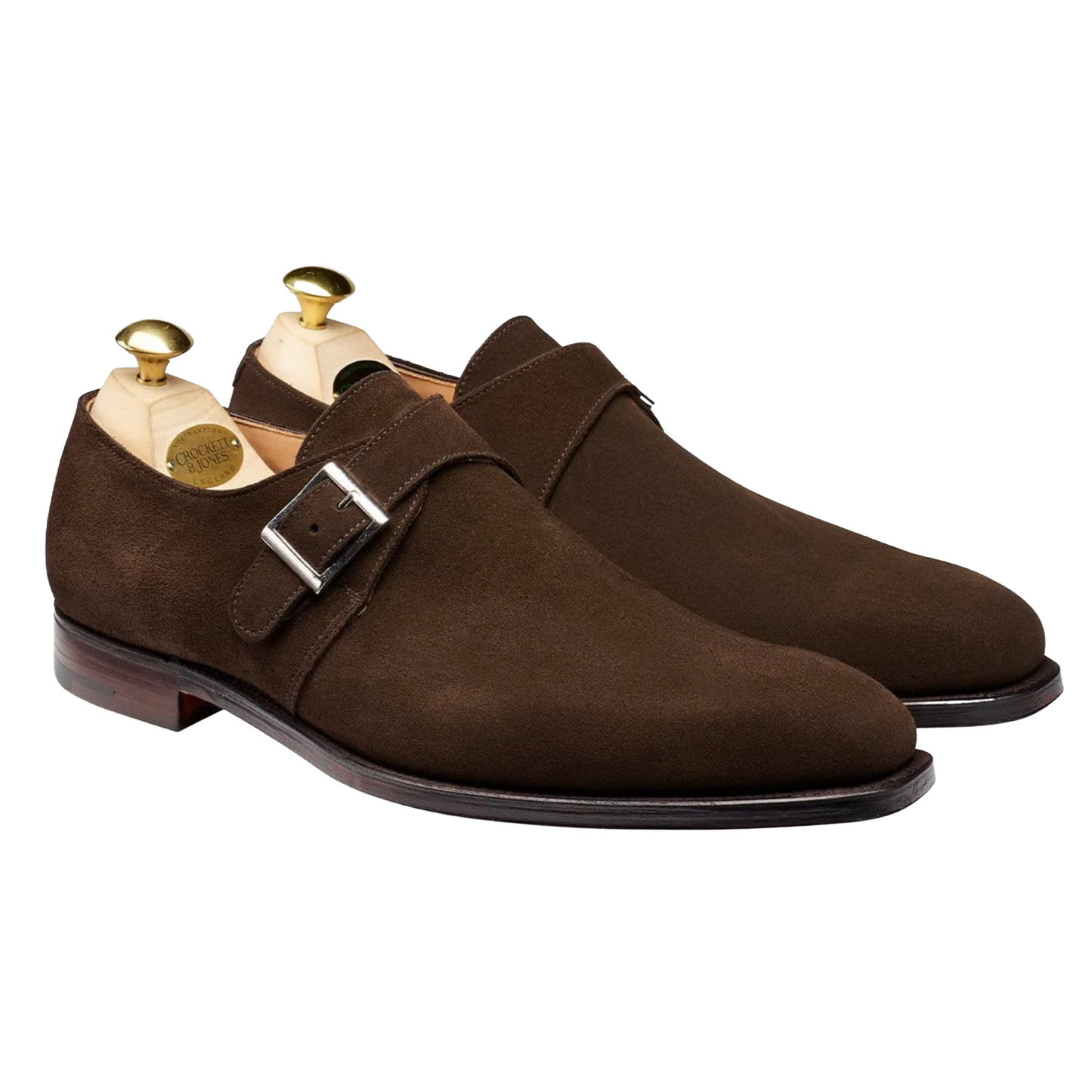 Crockett & Jones | Monkton Single Monk Dark Brown Suede