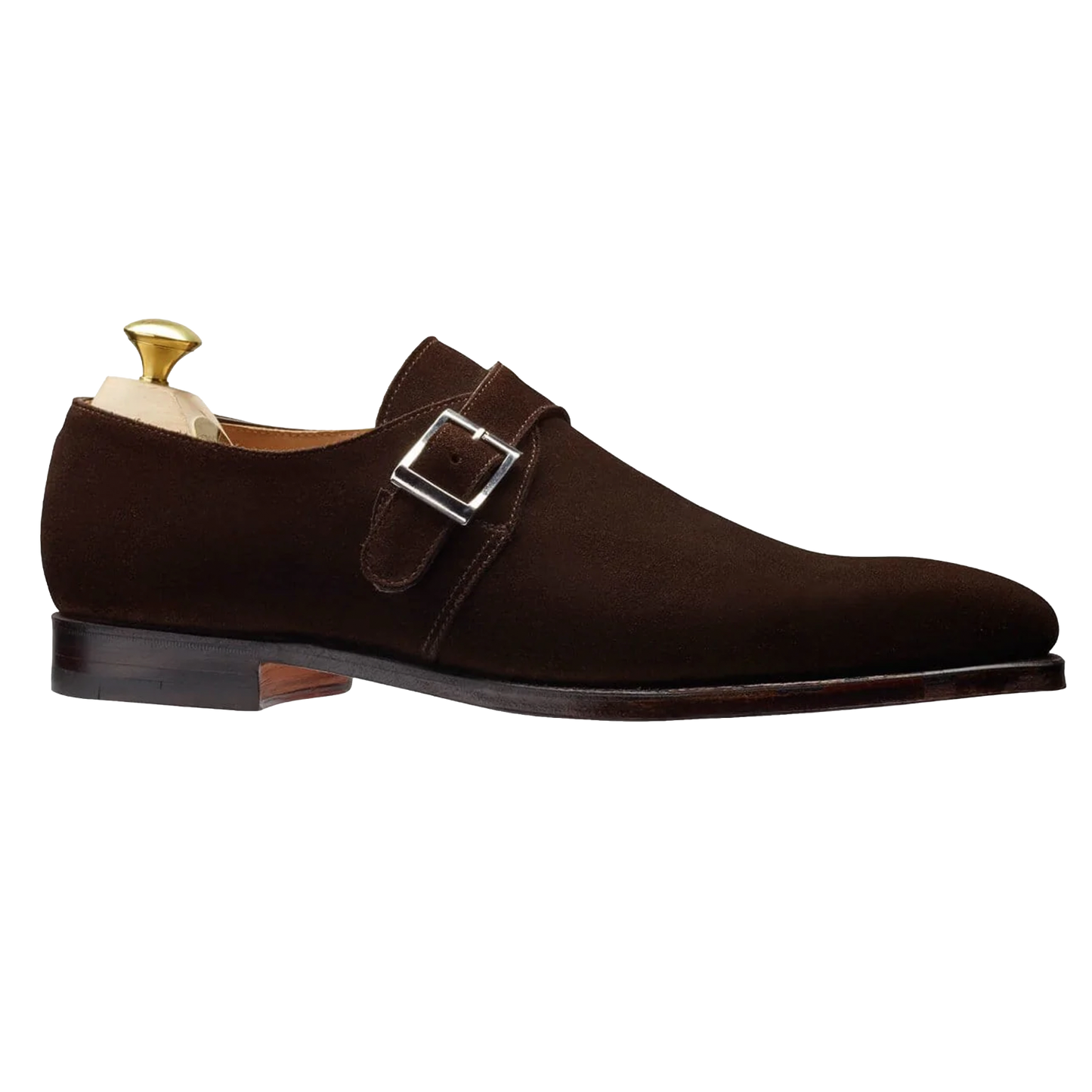 Crockett & Jones | Monkton Single Monk Dark Brown Suede