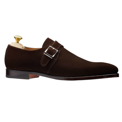 Crockett & Jones | Monkton Single Monk Dark Brown Suede