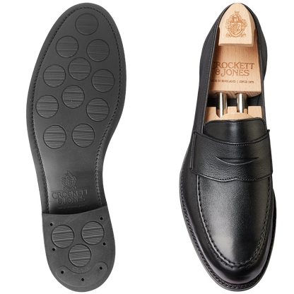 Crockett & Jones | Harvard Penny Loafer Black Milled Calf