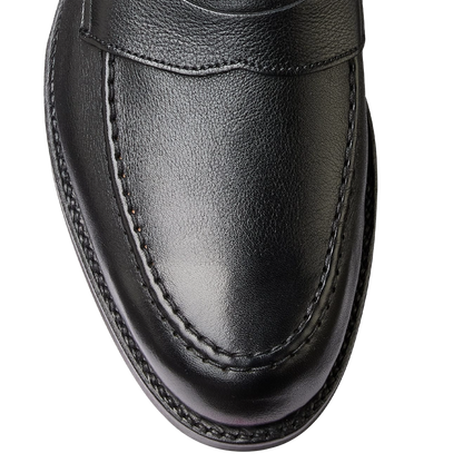 Crockett & Jones | Harvard Penny Loafer Black Milled Calf