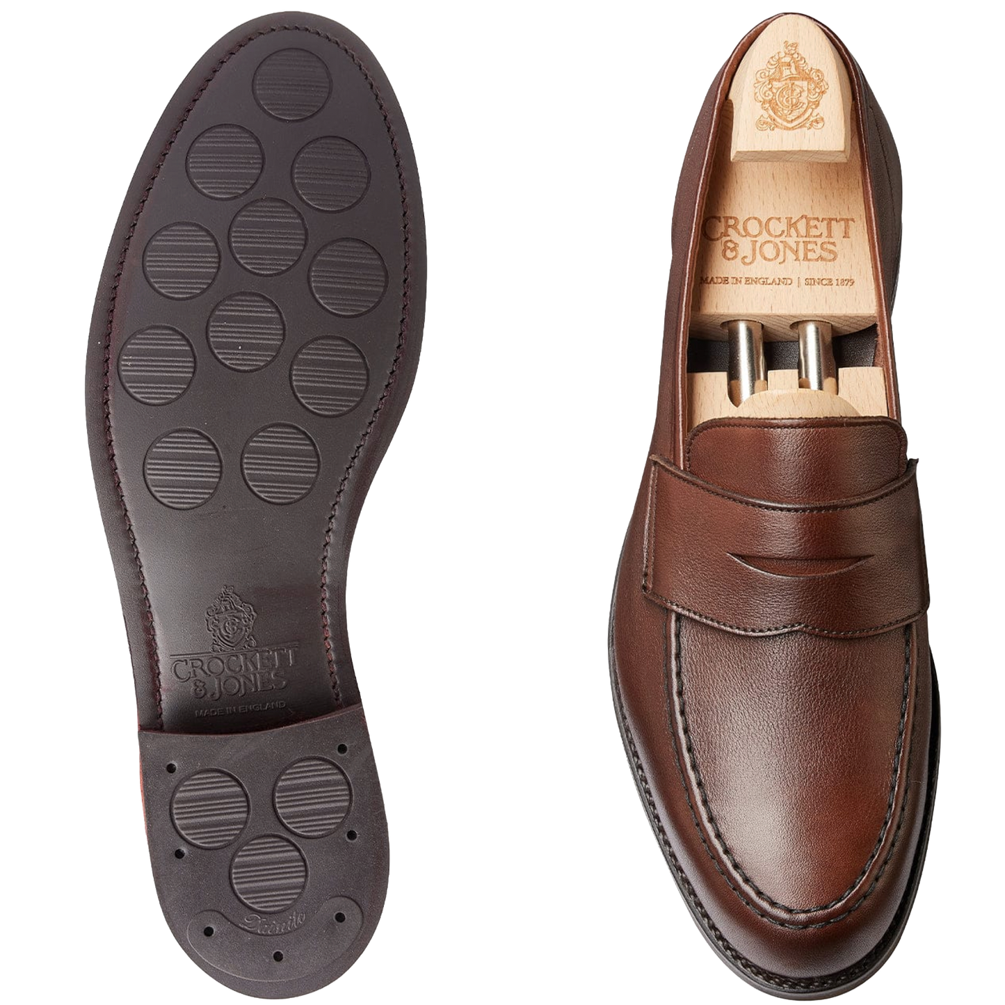 Crockett & Jones | Harvard Penny Loafer Walnut Milled Calf