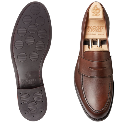 Crockett & Jones | Harvard Penny Loafer Walnut Milled Calf