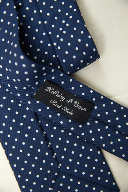 Holliday & Brown | White Tiny Dots Tie Blue E2506 6