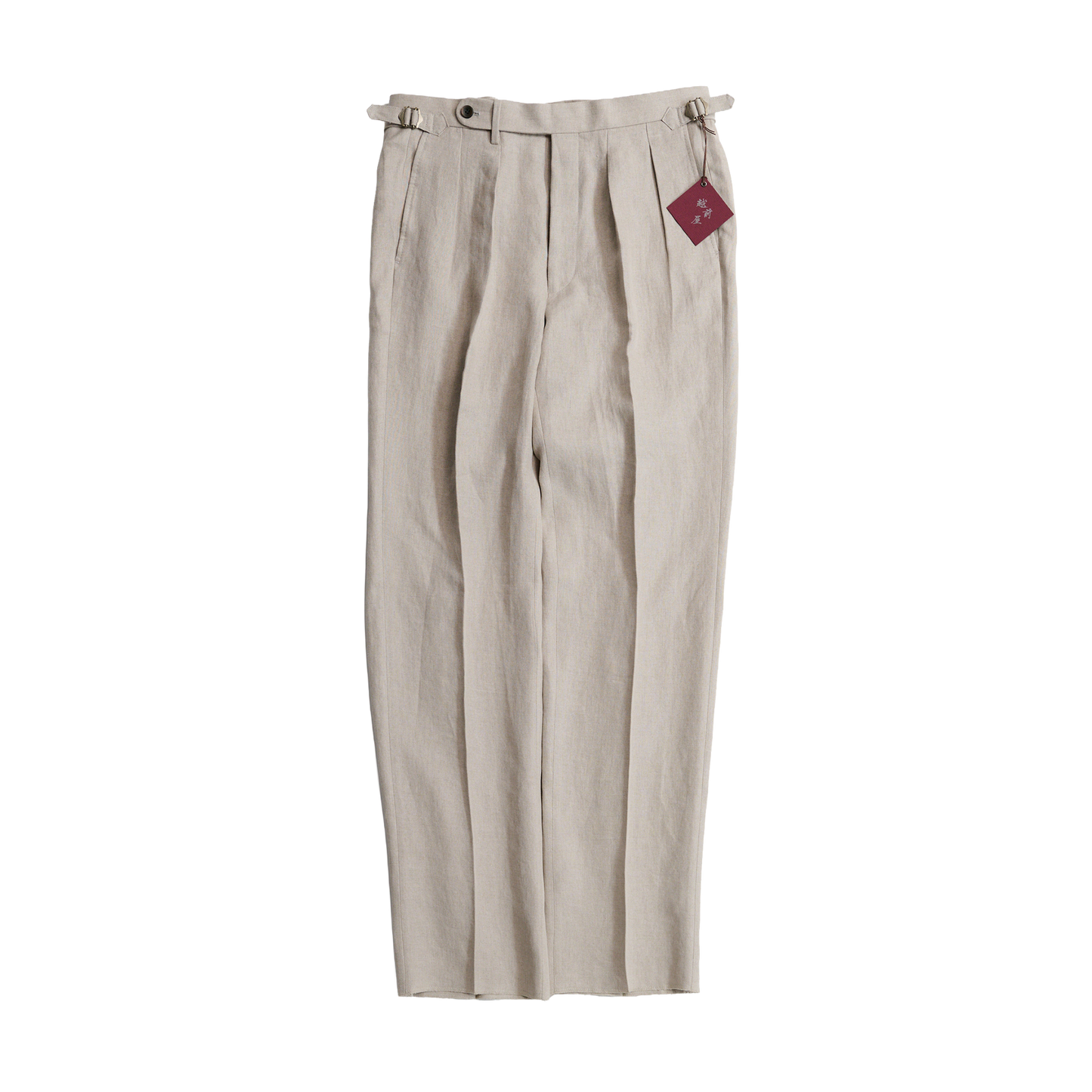 Echizenya | Ecru Pleated Pure Linen Trousers