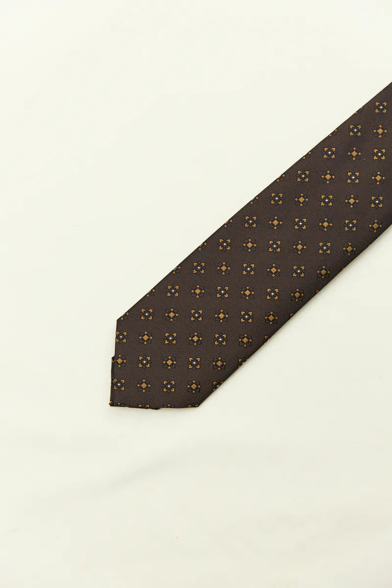 Holliday & Brown | Brown Floral Tie FC563 4