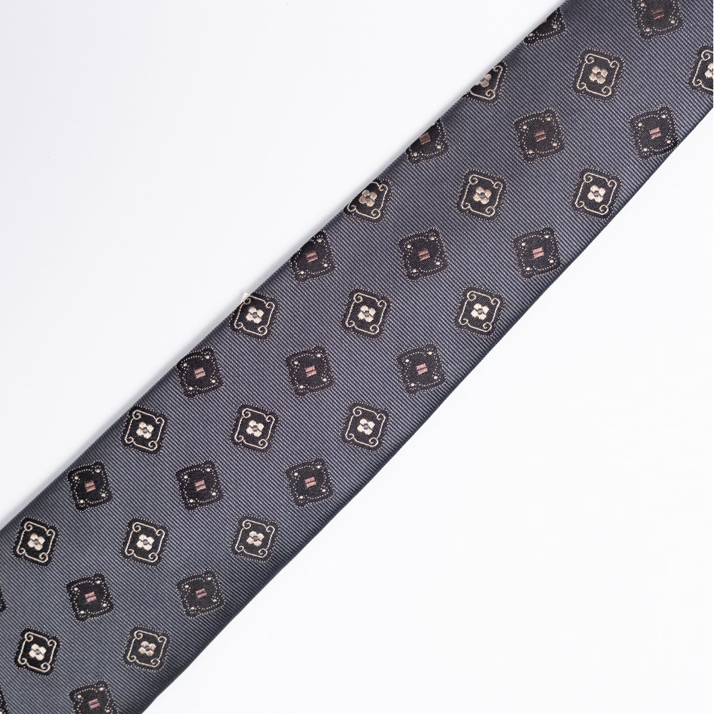 Holliday & Brown | Medallion Tie Greyish Blue FE665 5