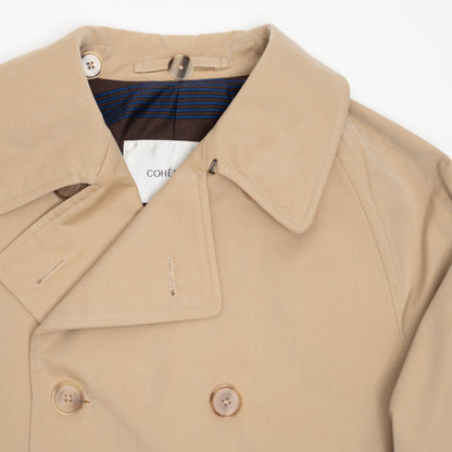 Coherence | Foufou II Gabardine Beige Double Breasted Coat