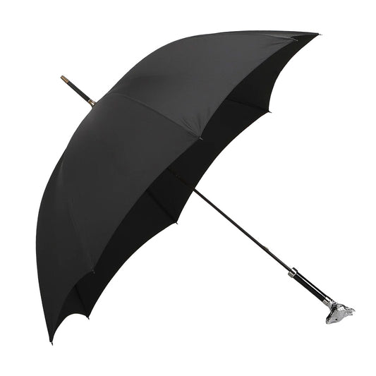 Fox Umbrella | Nickel Fox Head Black