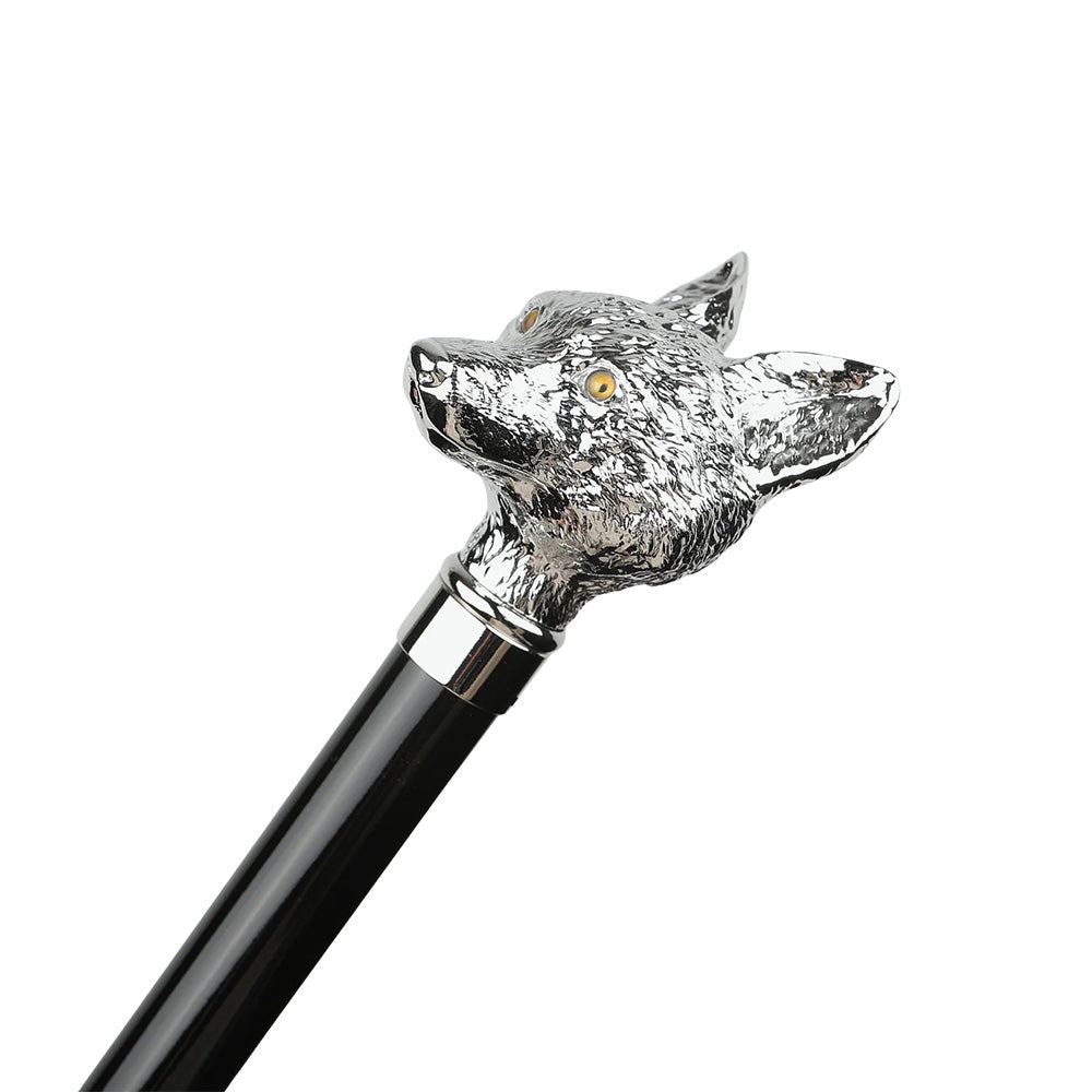 Fox Umbrella | Nickel Fox Head Black