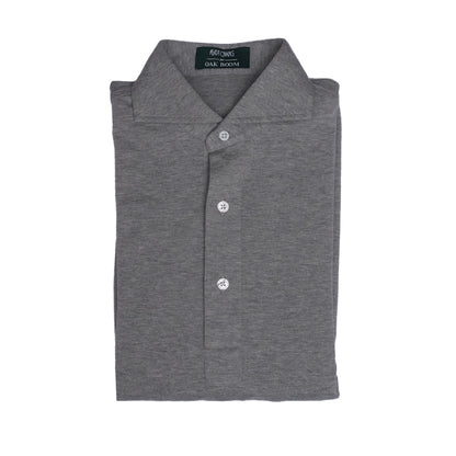 Ascot Chang | Cotton Pique One-Piece Collar Polo Grey