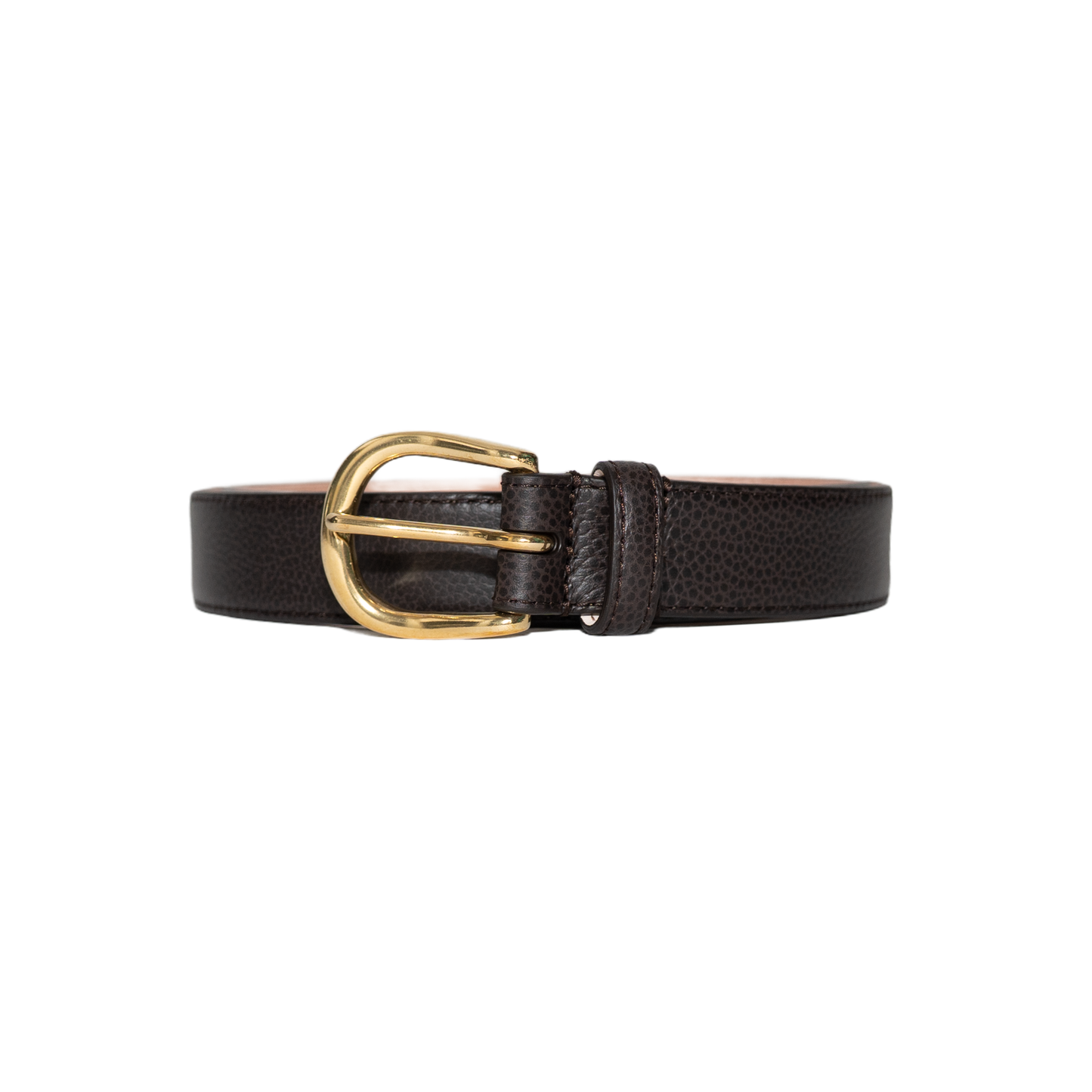 Simonnot Godard | Grained Galuchat 25mm Brass Moka Belt