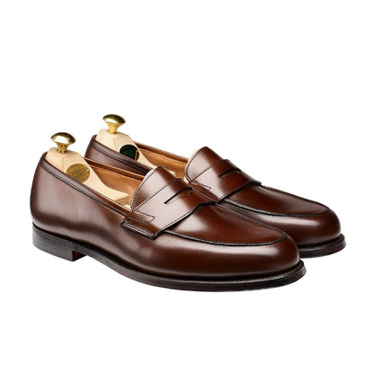 Crockett & Jones | Grantham Penny Loafer Dark Brown Burnished Calf