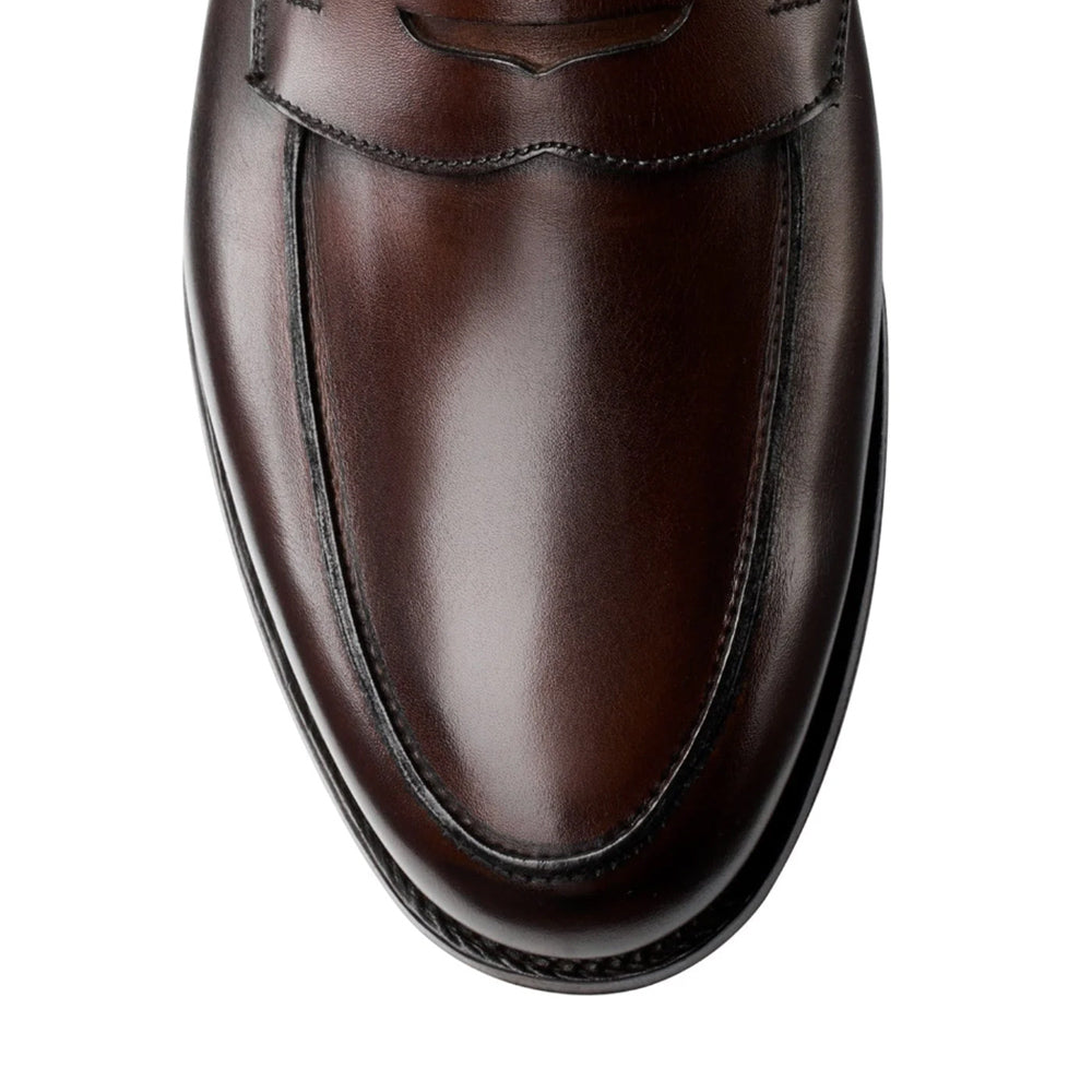 Crockett & Jones | Grantham Penny Loafer Dark Brown Burnished Calf