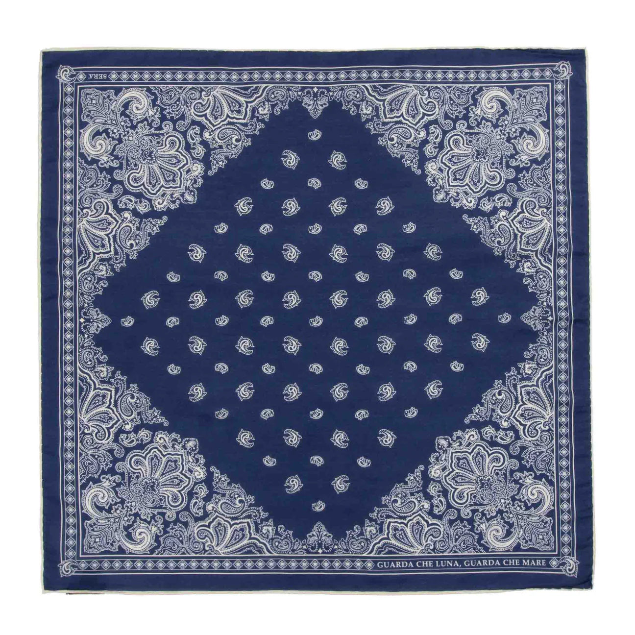 Serà Fine Silk | Guarda che Luna - Blue Cotton & Silk Bandana