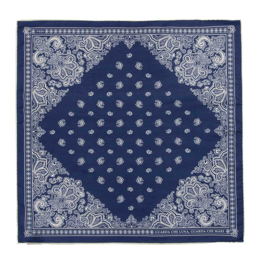 Serà Fine Silk | Guarda che Luna - Blue Cotton & Silk Bandana