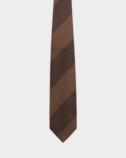 Husbands Paris | Tie In Silk Jacquard Chocolate & Rust