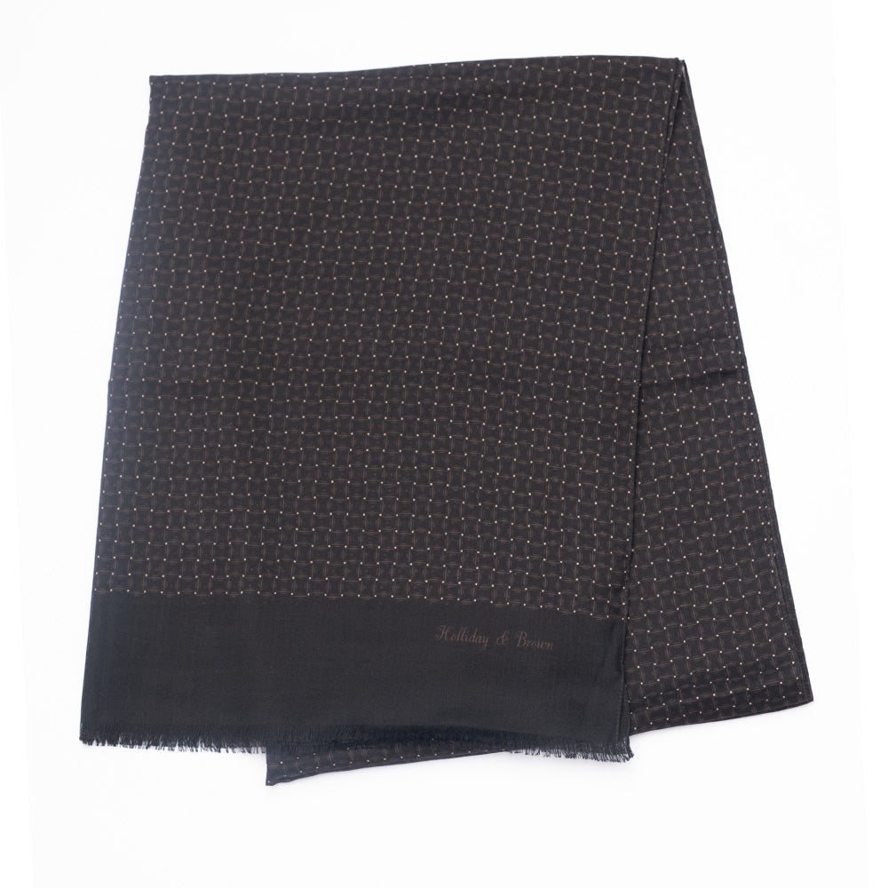 Holliday & Brown | Wool Silk Scarf Dotted Pattern 55404 4