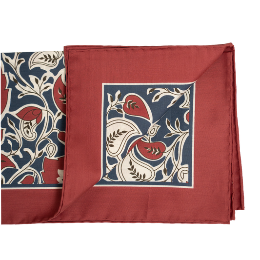 Holliday & Brown | 100th Anniversary Cotton & Silk Neckerchief Floral Red 58178 1