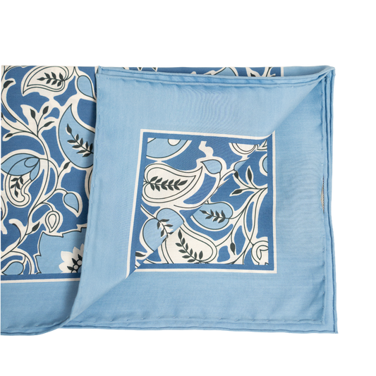 Holliday & Brown | 100th Anniversary Cotton & Silk Neckerchief Floral Sky 58178 2