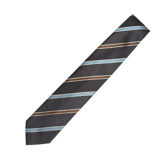 Holliday & Brown | Blue & Brown Stripe Tie Midnight CAR14 1
