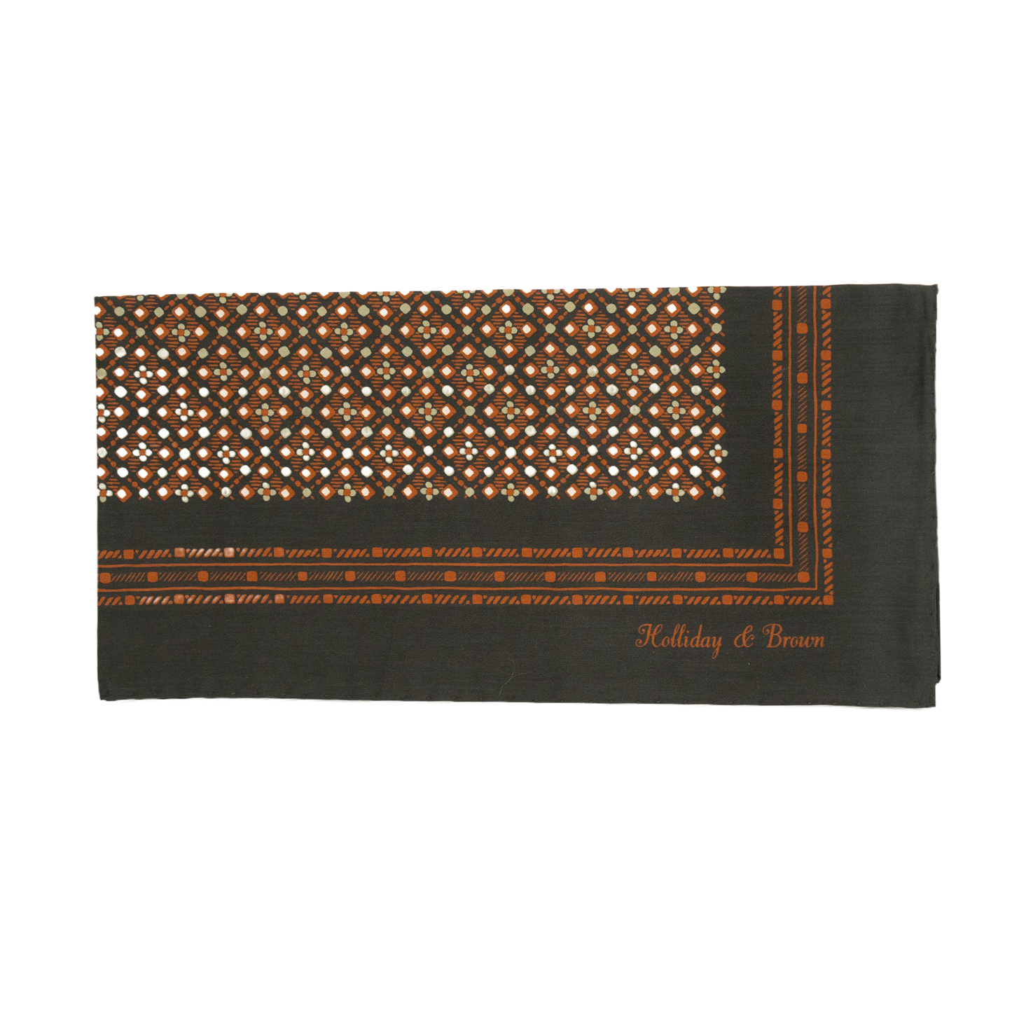 Holliday & Brown | Cotton & Silk Neckerchief Floral Black 57454 3