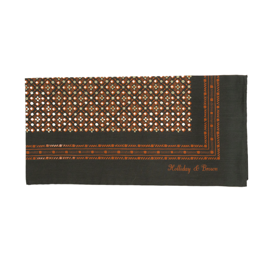 Holliday & Brown | Cotton & Silk Neckerchief Floral Black 57454 3