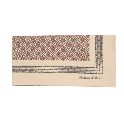 Holliday & Brown | Cotton & Silk Neckerchief Floral Tan 57454 2