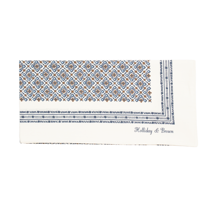 Holliday & Brown | Cotton & Silk Neckerchief Floral White 57454 4