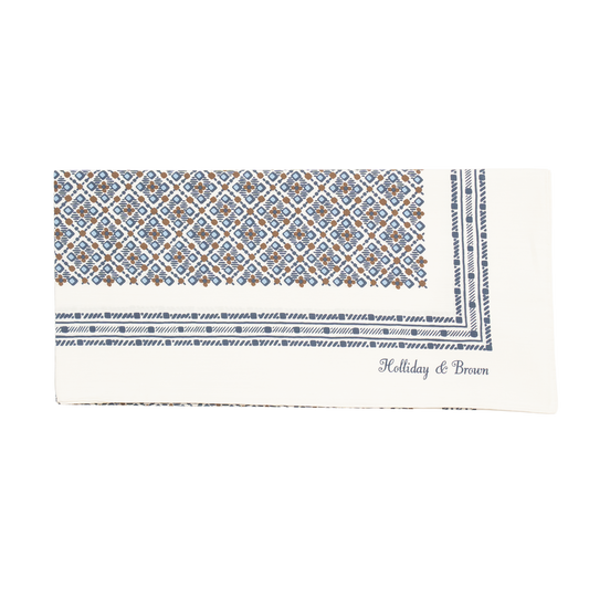 Holliday & Brown | Cotton & Silk Neckerchief Floral White 57454 4