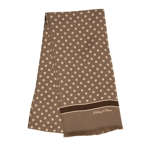 Holliday & Brown | Silk Summer Scarf Foulard Sand Floral 57458 6