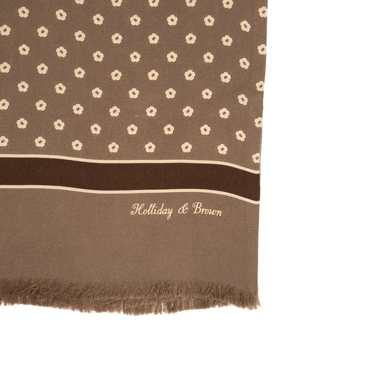Holliday & Brown | Silk Summer Scarf Foulard Sand Floral 57458 6