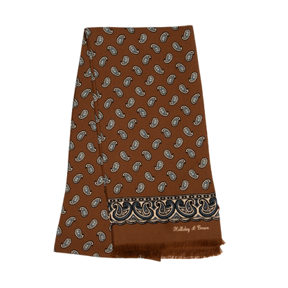 Holliday & Brown | Silk Summer Scarf Foulard Terracotta Paisley 56875 6